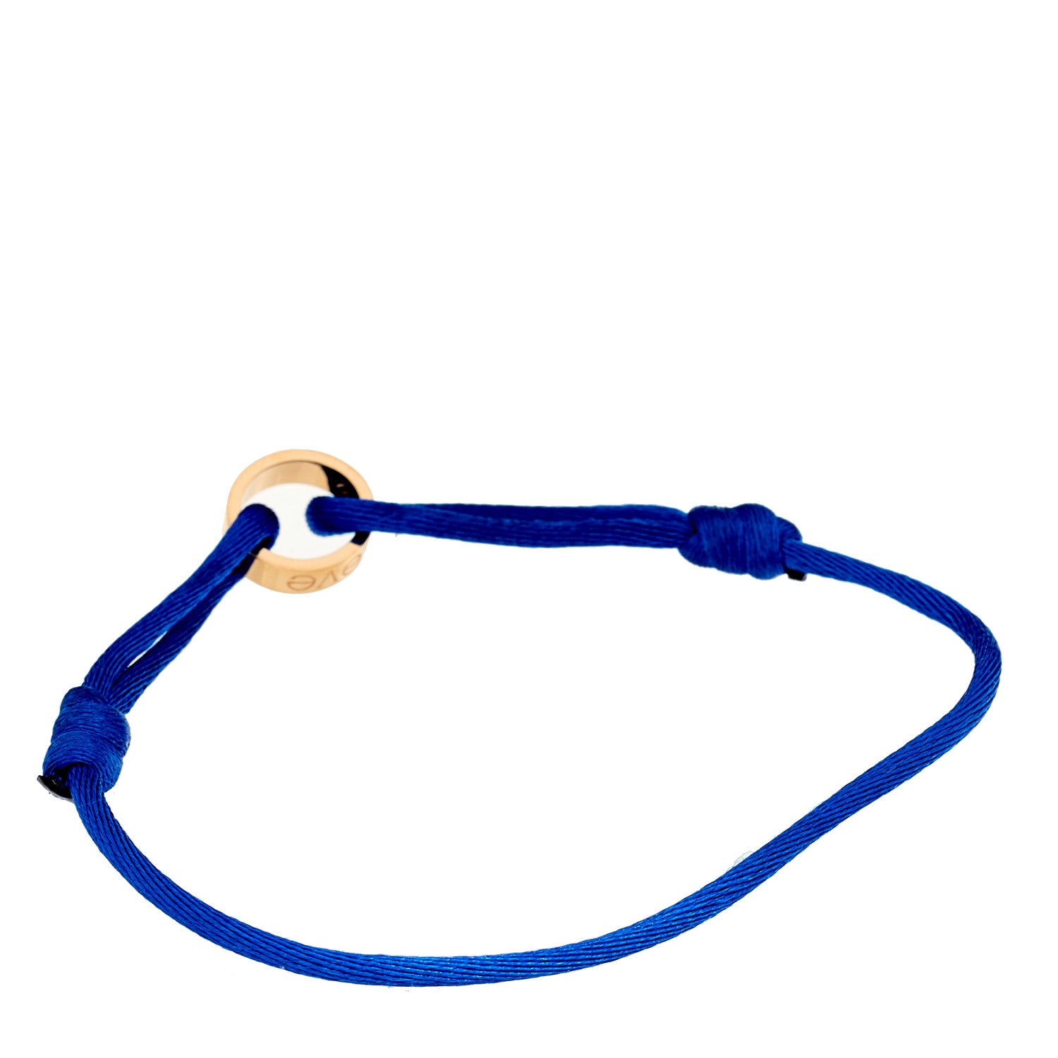 Cartier 18K Pink Gold Charity LOVE Adjustable Cord Bracelet Blue 2 of 6