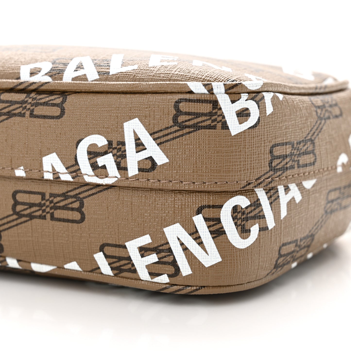 Coated Canvas BB Monogram Allover Logo Small Camera Bag Beige Brown Black