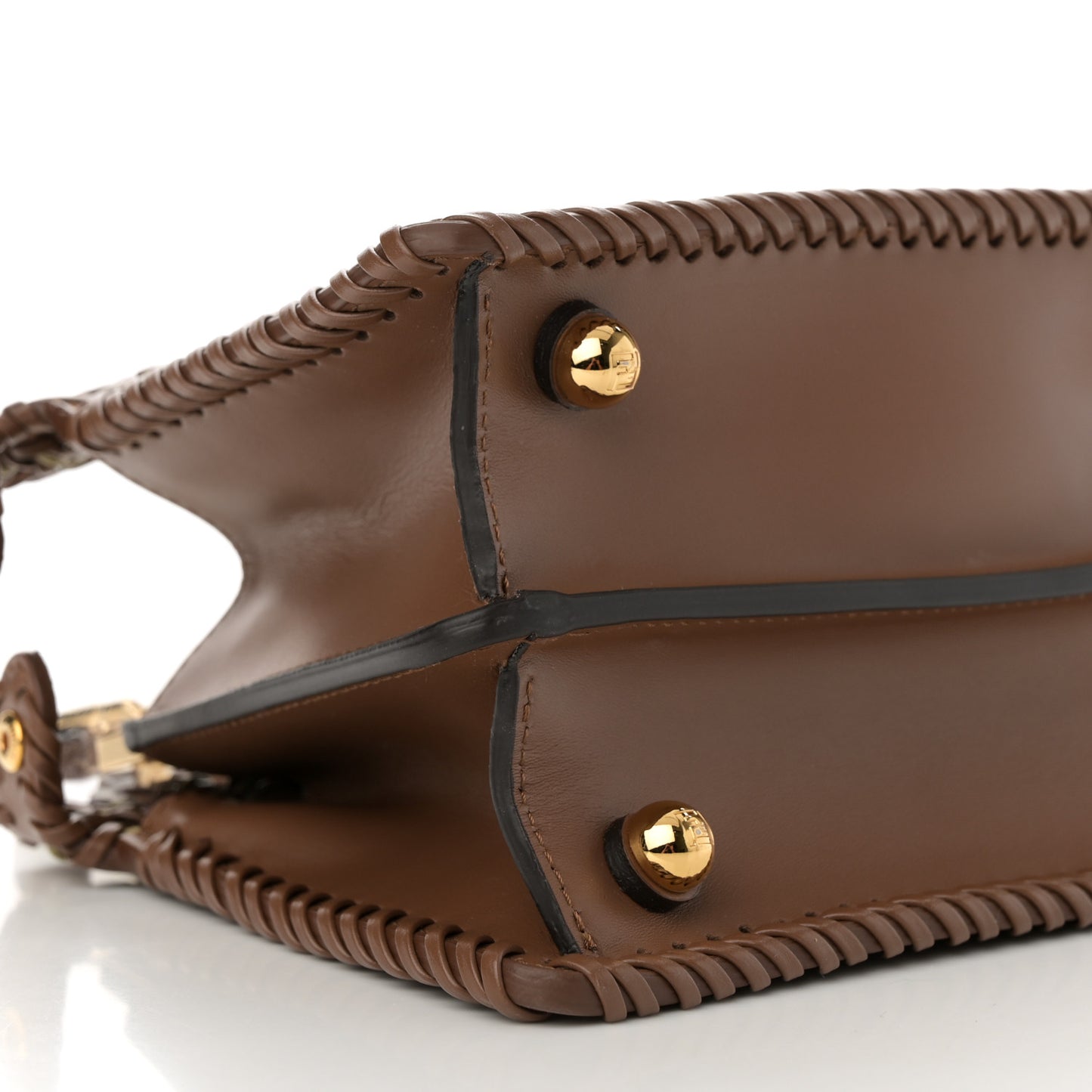 Vitello King Shiny Nappa Intreccio Petite Peekaboo I SEE U Satchel Gianduia