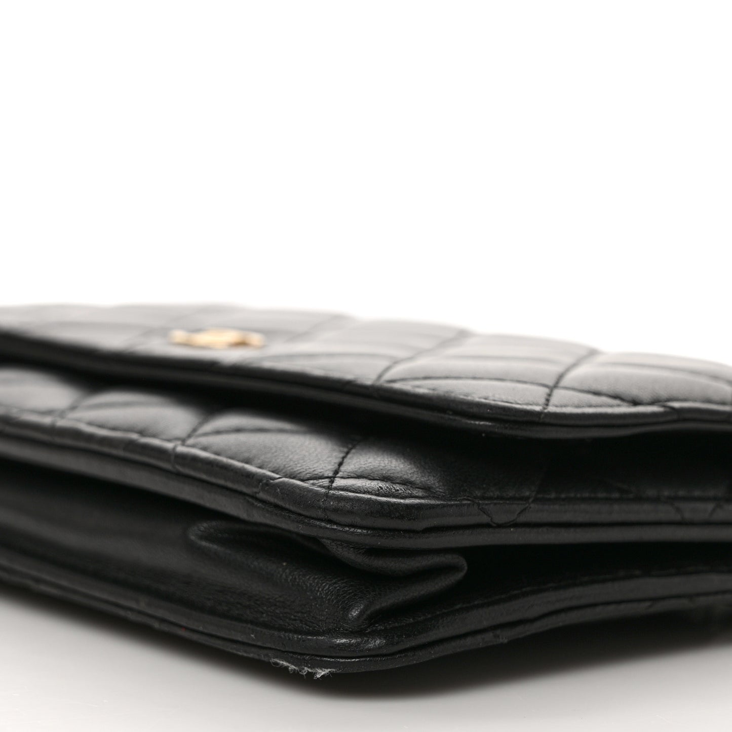 Lambskin Quilted Wallet On Chain WOC Black