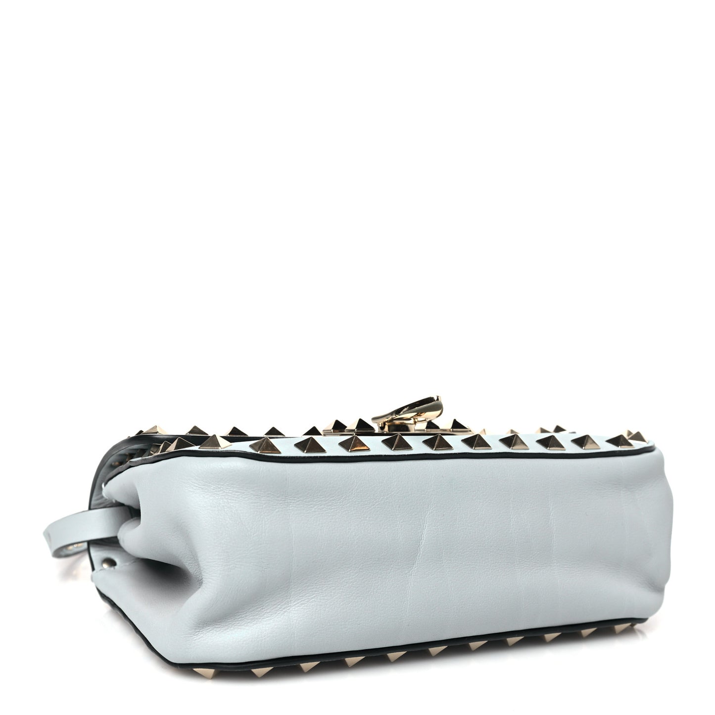Vitello Mini Rockstud Flap Saddle Crossbody Bag Sky Sorbet