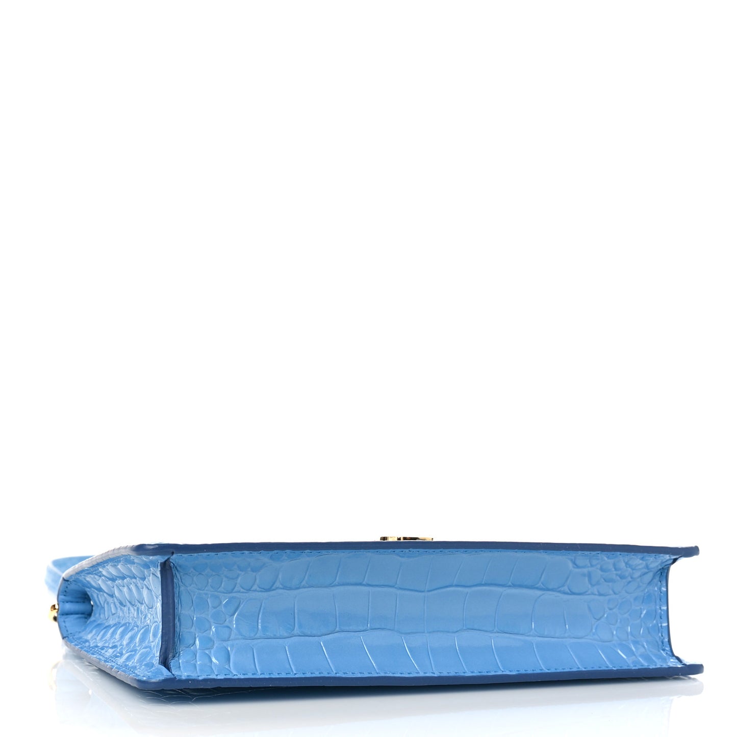 Crocodile Embossed Mini TB Shoulder Bag Blue