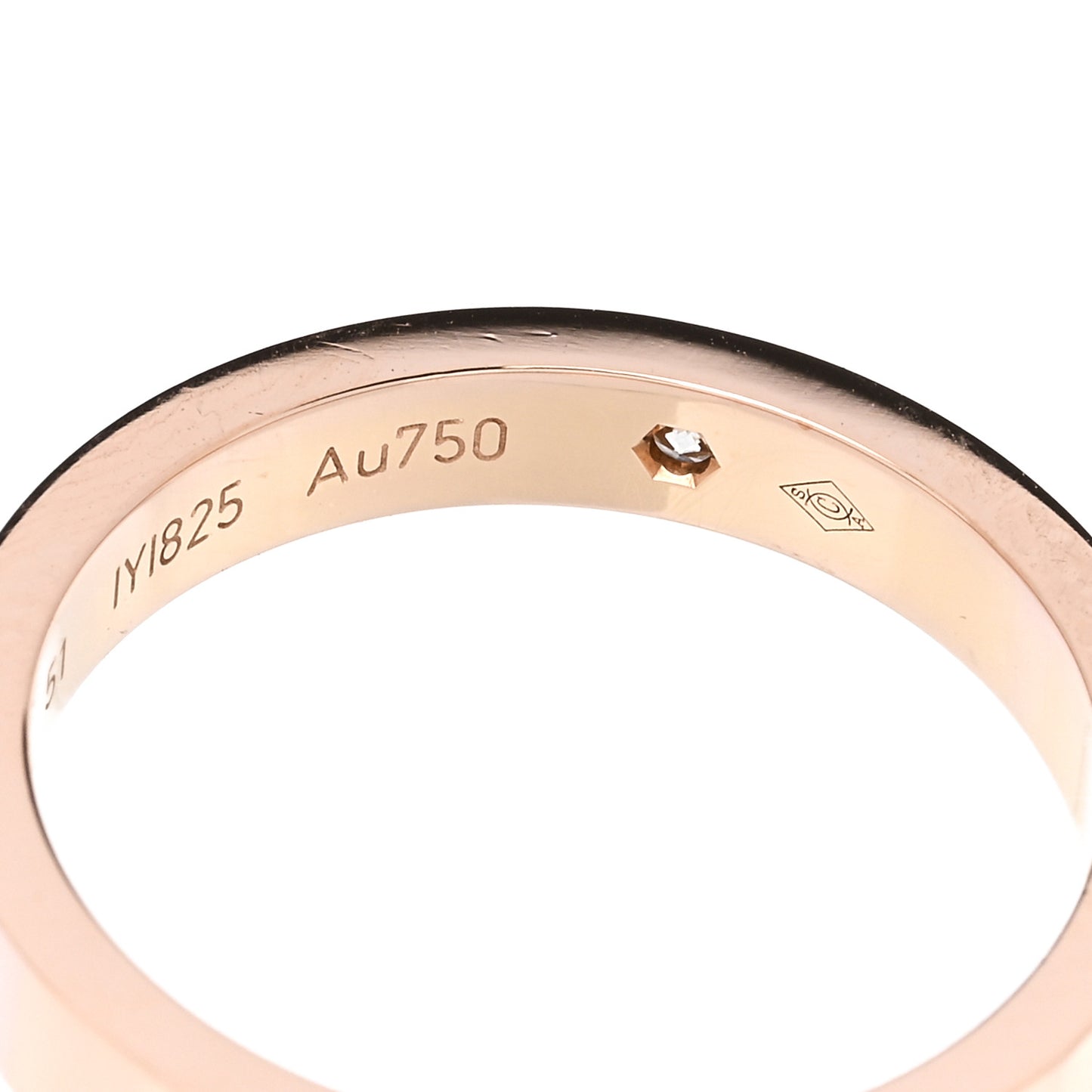 18K Pink Gold Diamond 3mm C De Cartier Wedding Band Ring 51 5.75