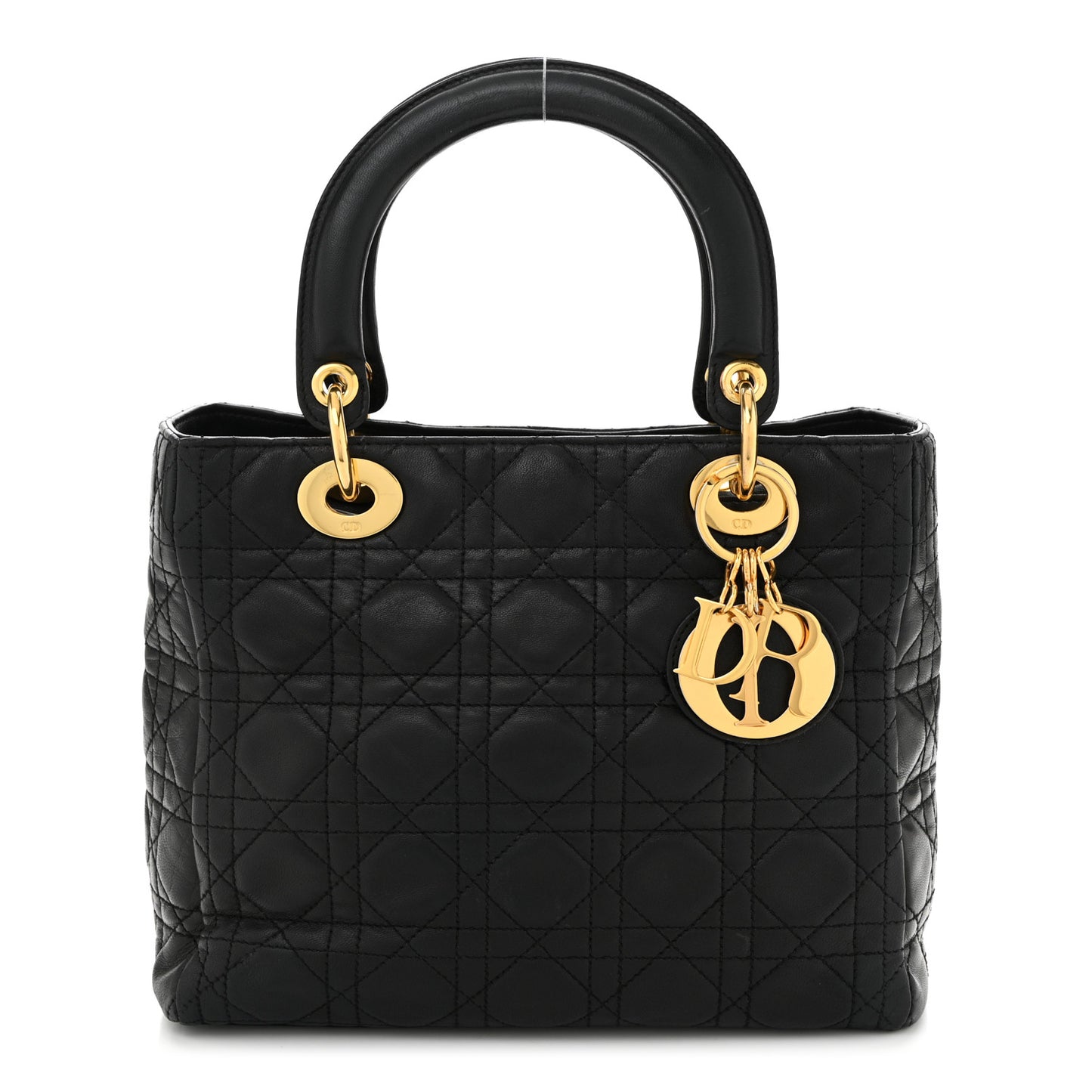Lambskin Cannage Medium Lady Dior Black