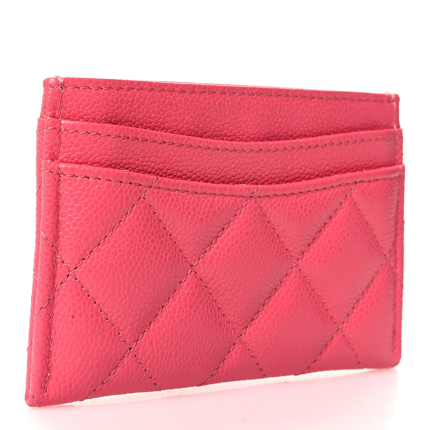 Caviar Quilted Card Holder Pink