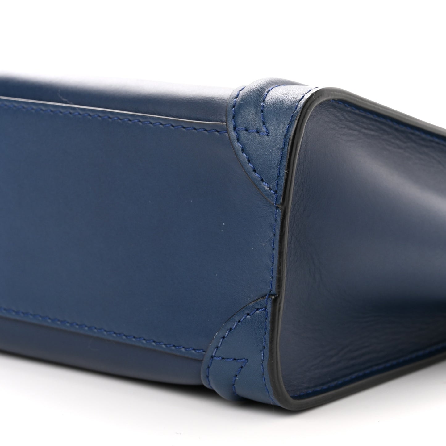 Smooth Calfskin Nano Luggage Ocean Blue Black