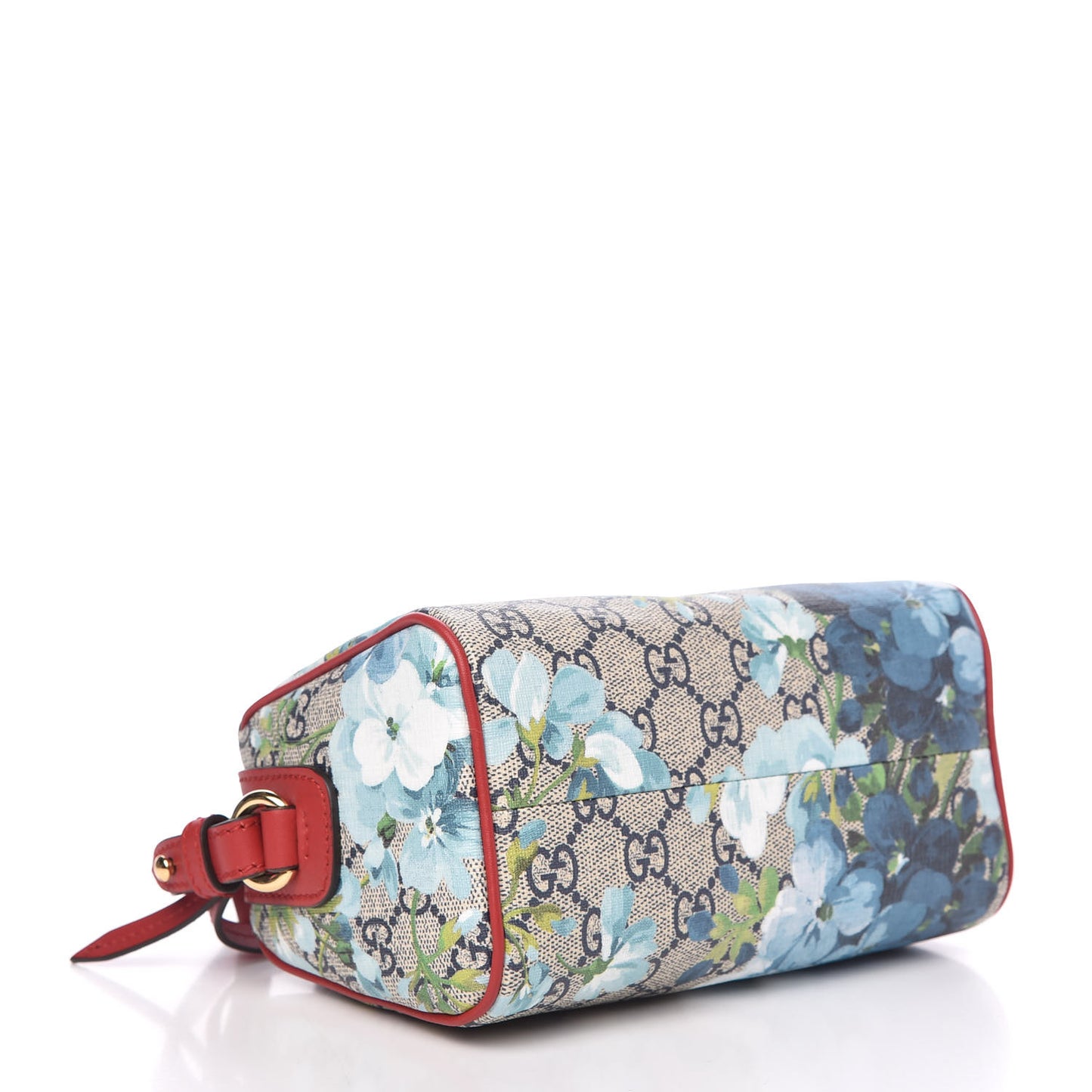 GG Supreme Monogram Blooms Mini Boston Navy Blue Hibiscus