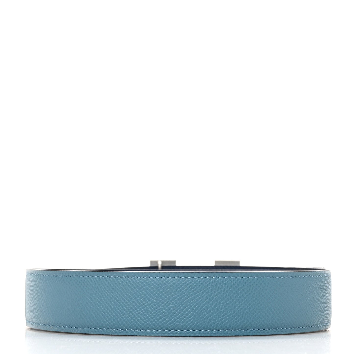 Epsom 32mm Strie H Belt 90 New Bleu Jean Bleu Navy