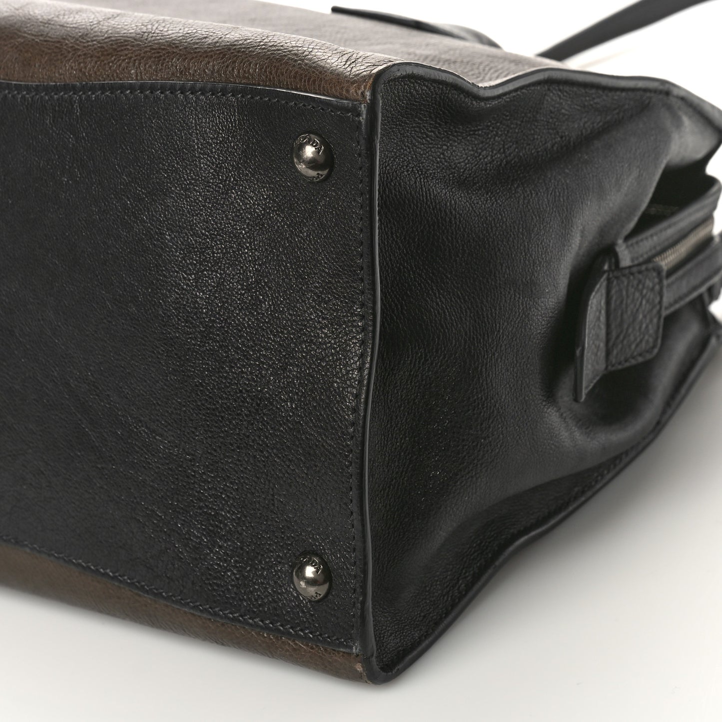 Glace Calfskin Zip Tote Moro Black