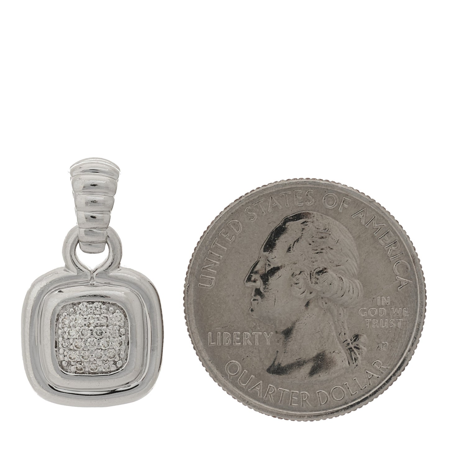 Sterling Silver Diamond Square Pendant