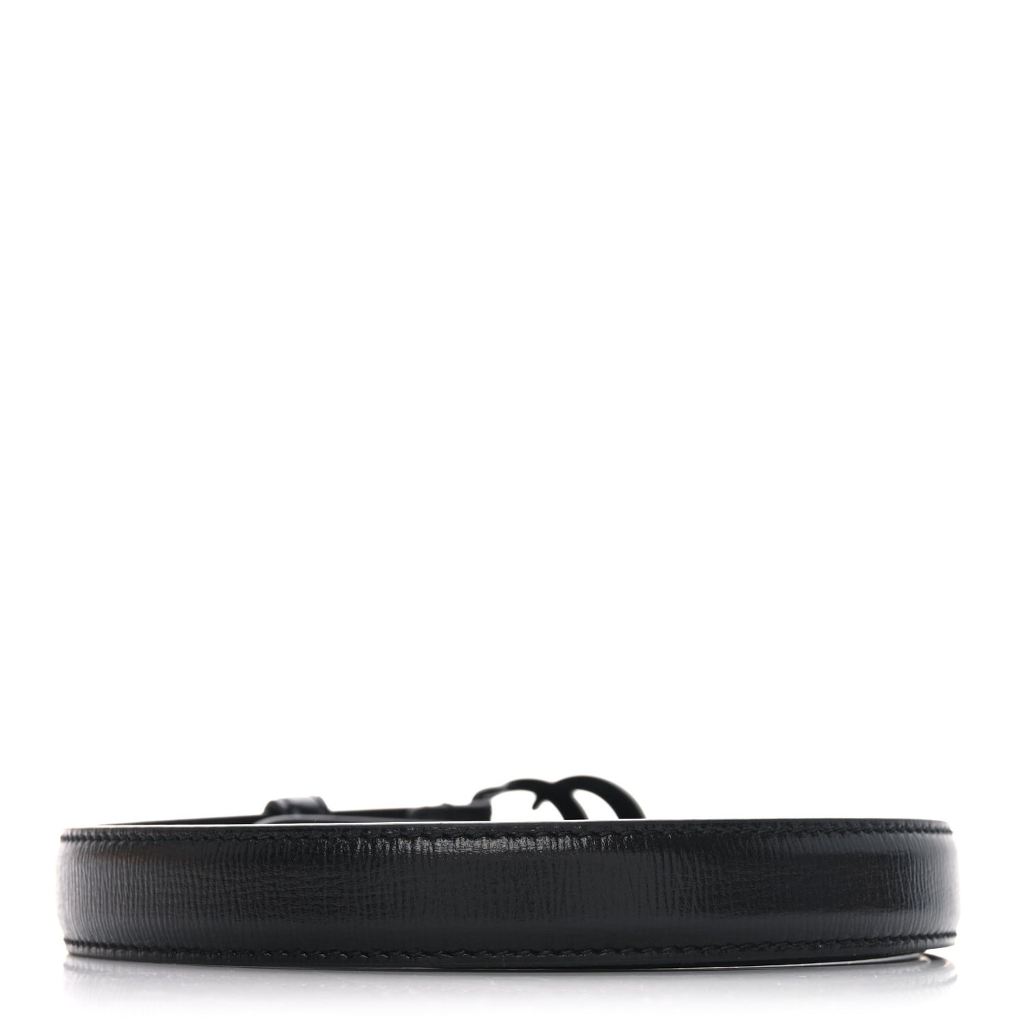 Azalea Calfskin Enamel Monochrome Double G 20mm Belt 75 30 Black