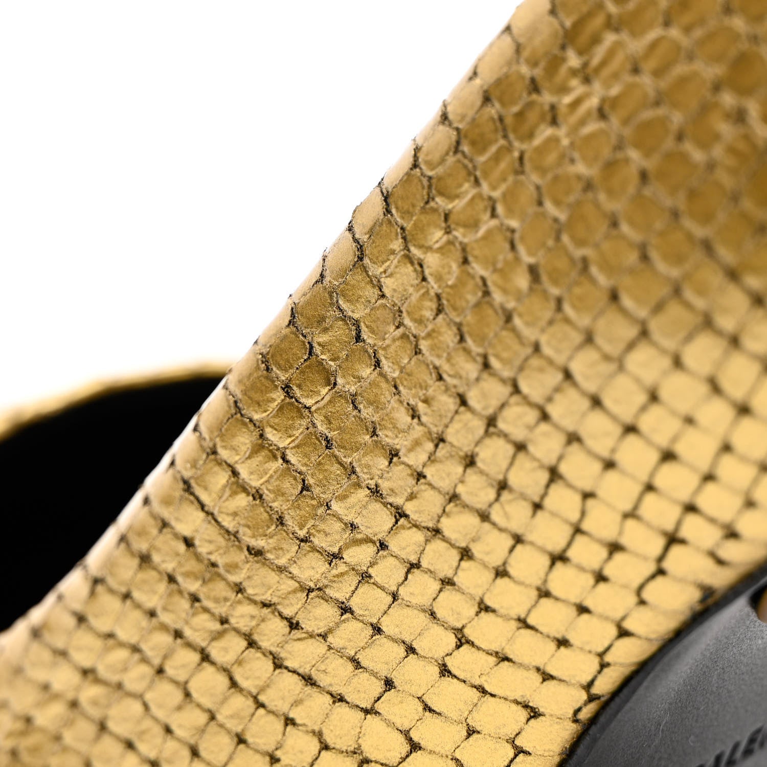 Balenciaga Metallic Calfskin Snakeskin Embossed Essex 110mm Pumps 37 Gold 11 of 13