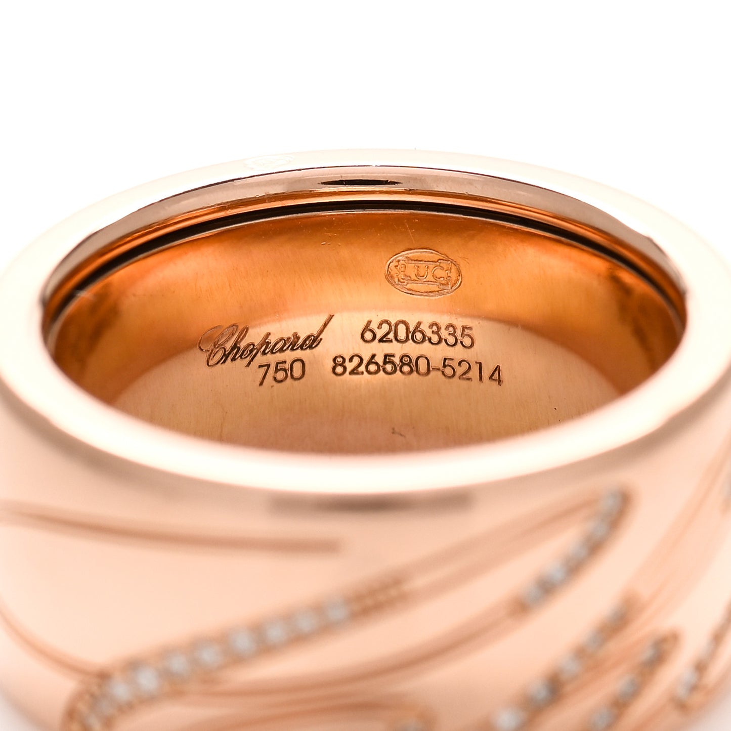 18k Rose Gold Chopardissimo Diamonds Spinning Ring 57 8