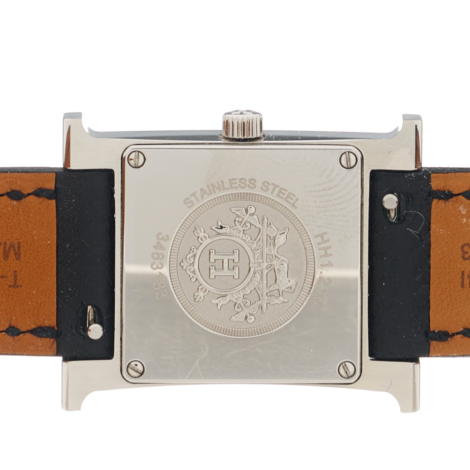 Hermes Stainless Steel Epsom 21mm Heure H Hour Quartz Watch Noir 4 of 5