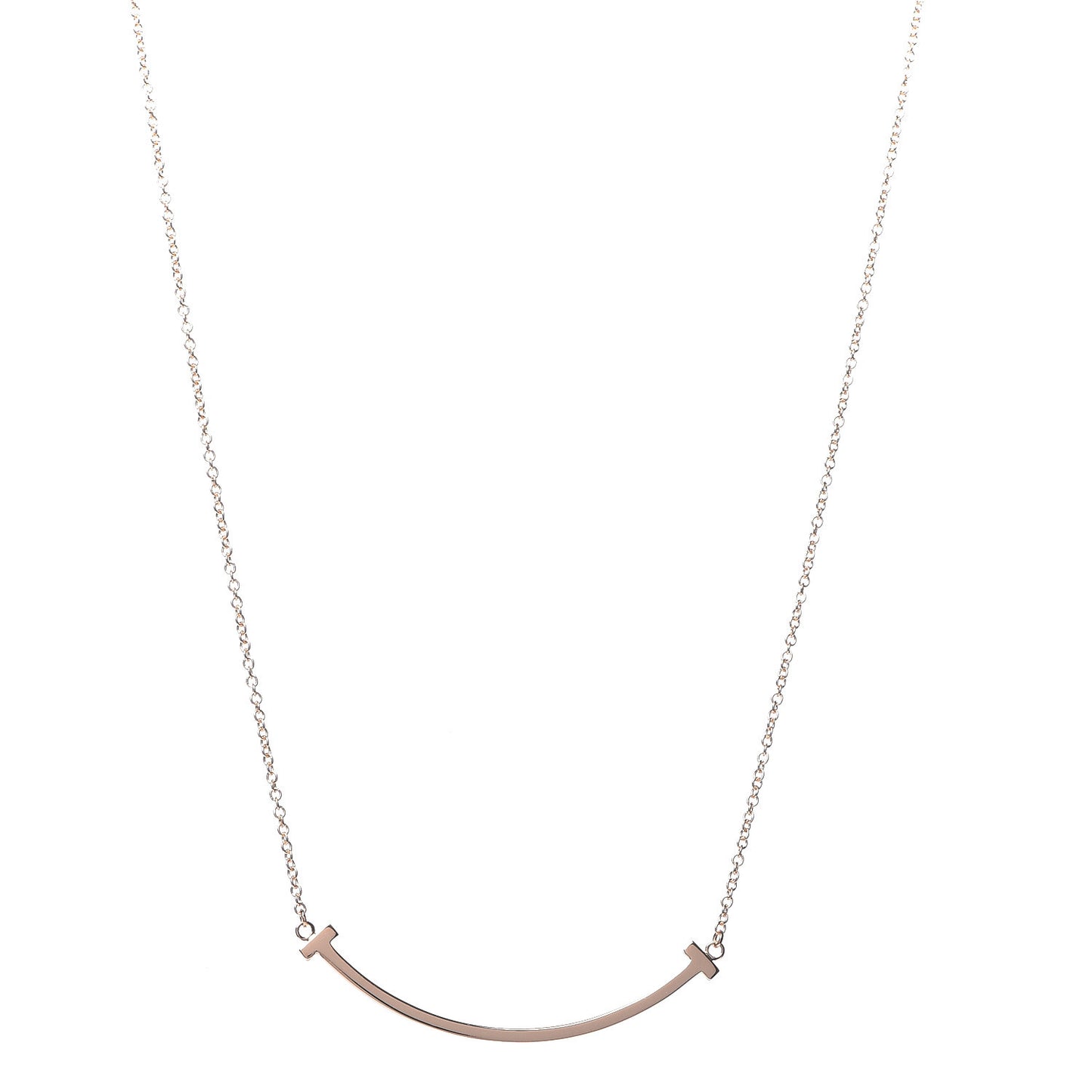 18K Rose Gold Small T Smile Pendant Necklace