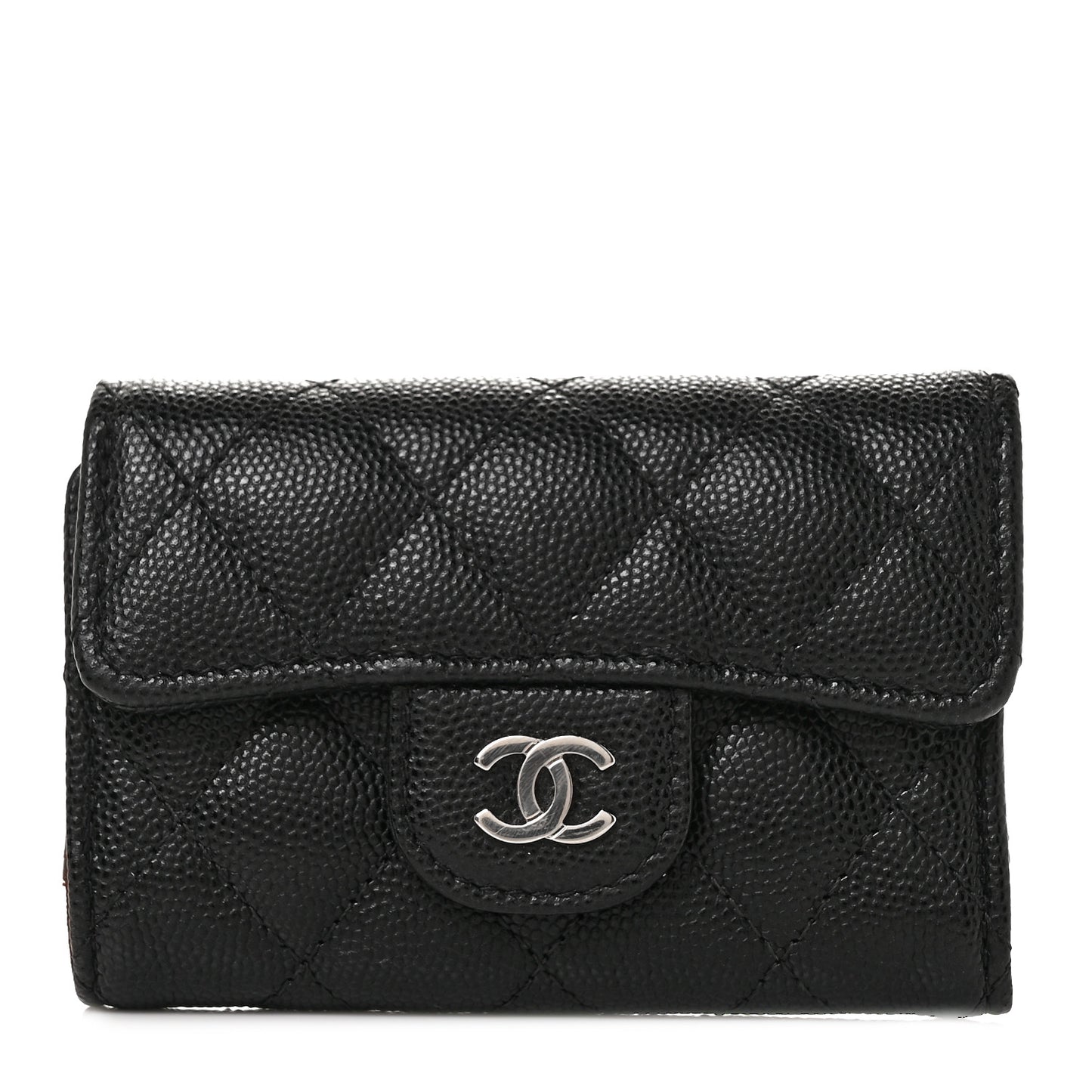 Caviar Quilted Classic 4 Key Holder Wallet Black