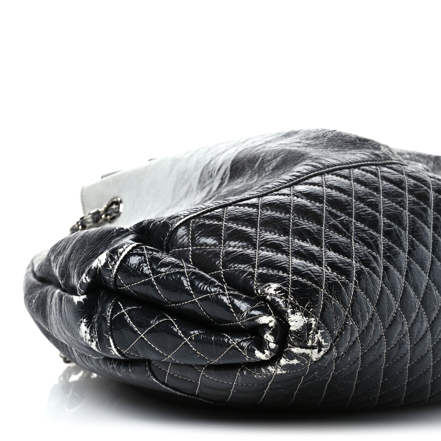 Vinyl Quilted Melrose Degrade Tote Black