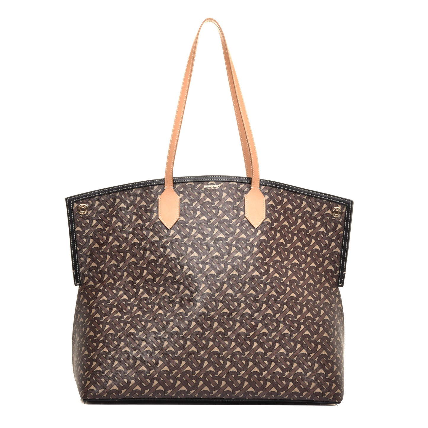 E-Canvas Monogram Large Society Tote Bridle Brown