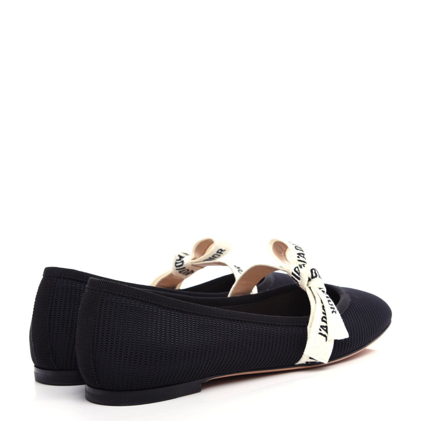 Fabric Ribbon Embroidered J'Adior Ballet Flats 36.5 Black