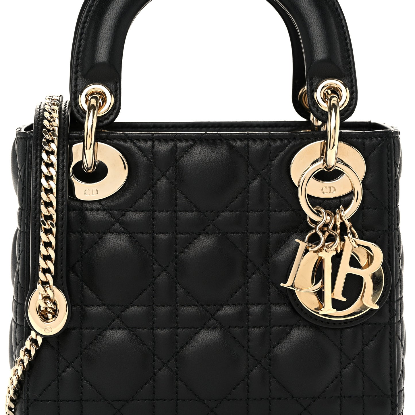 Lambskin Cannage Mini Lady Dior Black