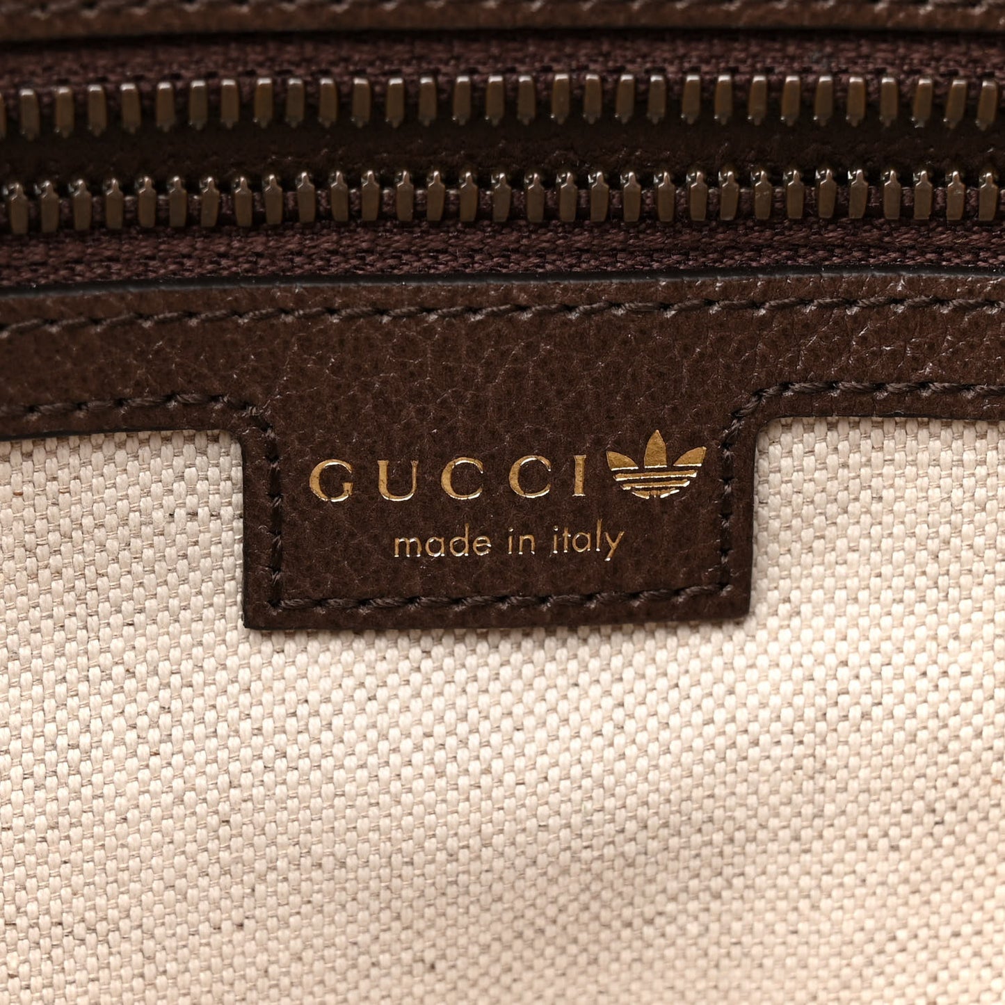 X ADIDAS Crystal Vintage Monogram Textured Dollar Calfskin Web Trefoil Logo Small Messenger Bag Mid Natural Nut Off White New Acero