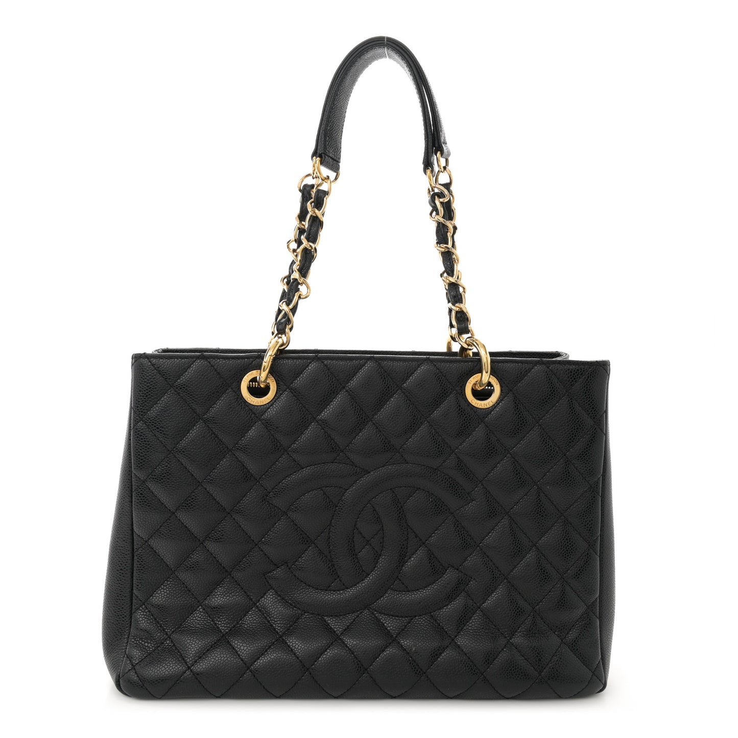 Caviar Quilted Grand Shopping Tote GST Black