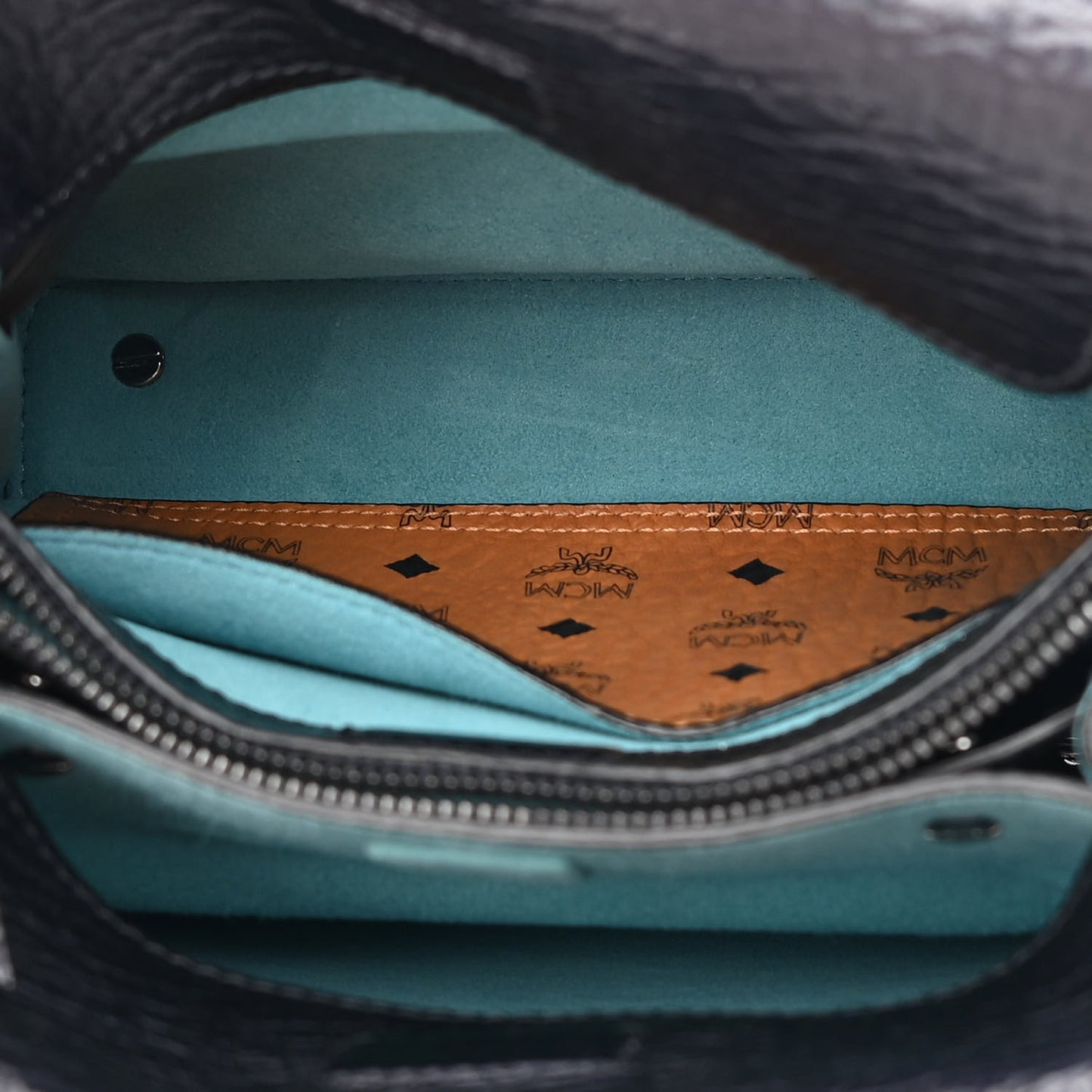 Calfskin Studded Mini Milla Tote Blue