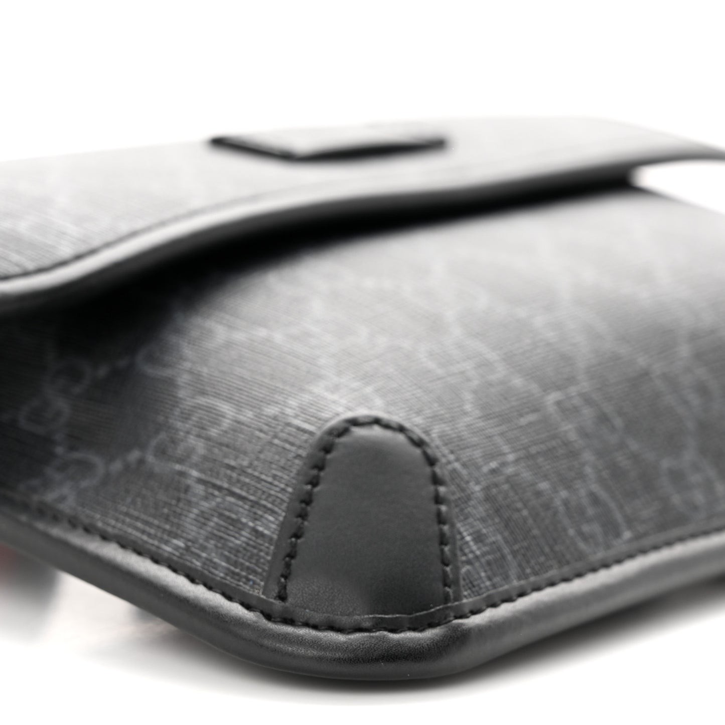 GG Supreme Monogram Web Slim Belt Bag Black Grey
