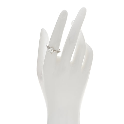 Platinum Diamond 1.01ct Emerald Cut Solitaire Engagement Ring 57 8
