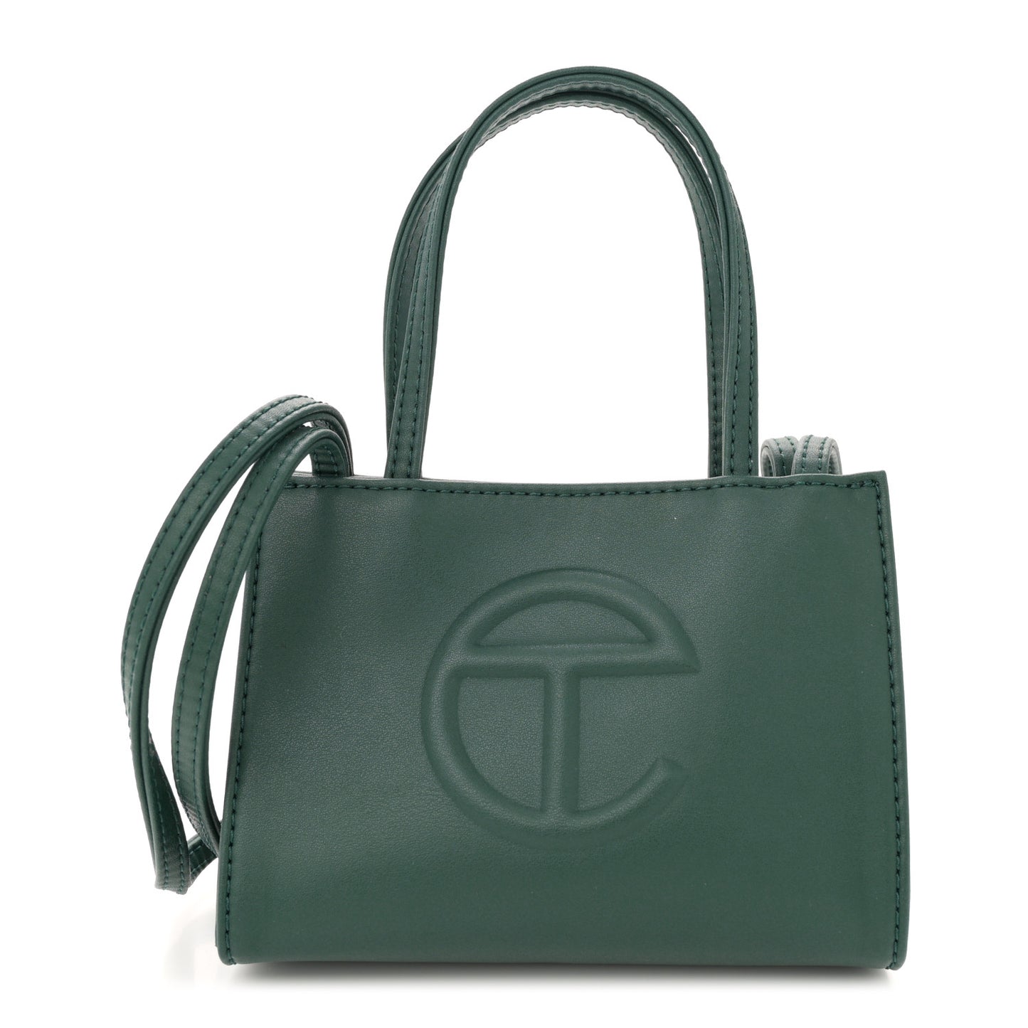 Vegan Leather Small Shopping Bag Dark Olive