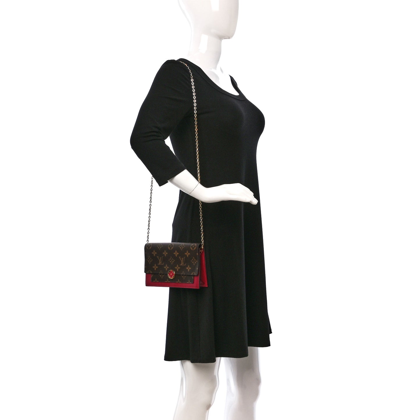 Monogram Flore Chain Wallet Fuchsia