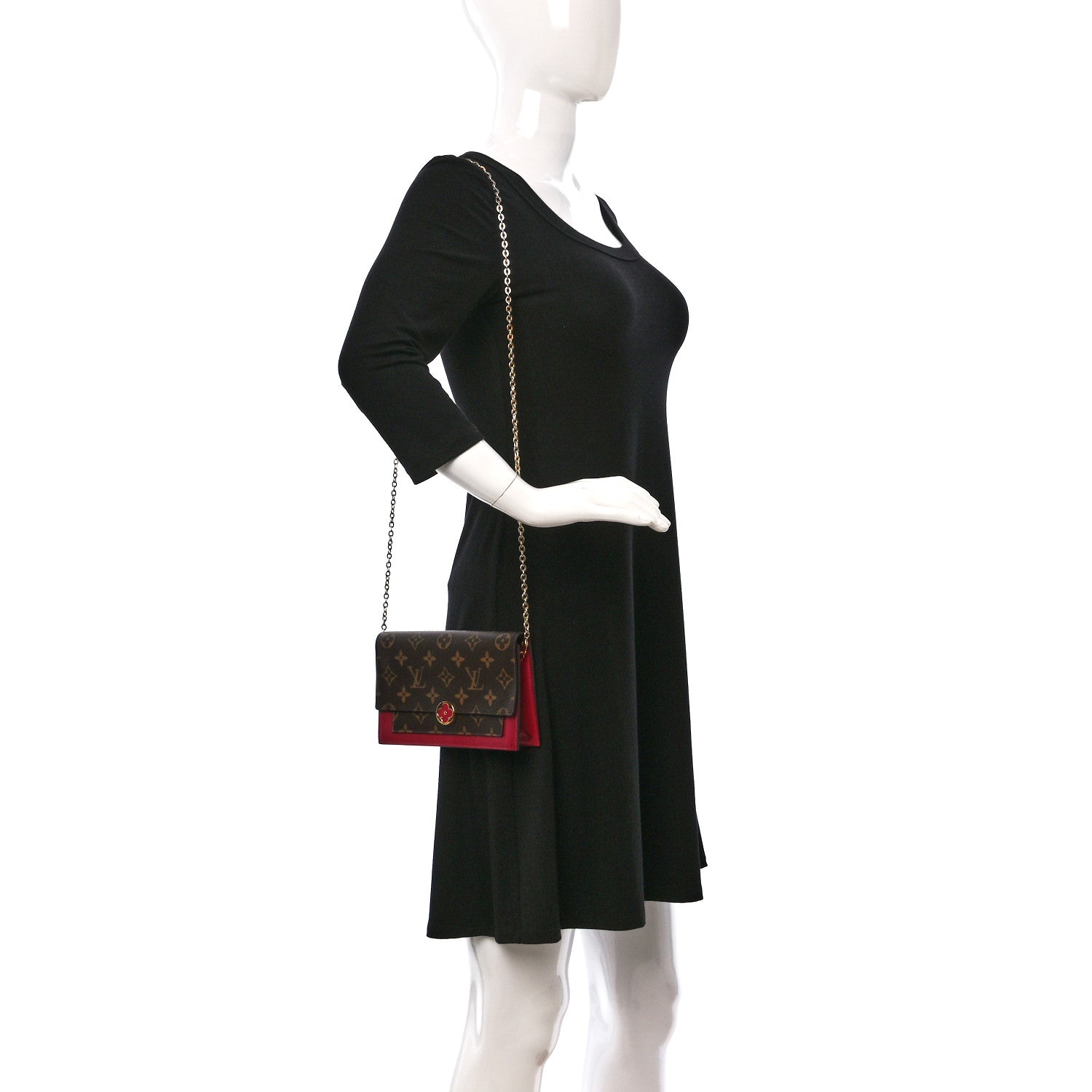 Louis Vuitton Monogram Flore Chain Wallet Fuchsia 2 of 9