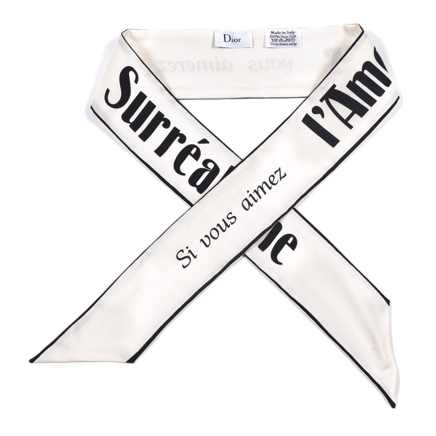 Silk Surrealisme Amour Mitzah Scarf White Black