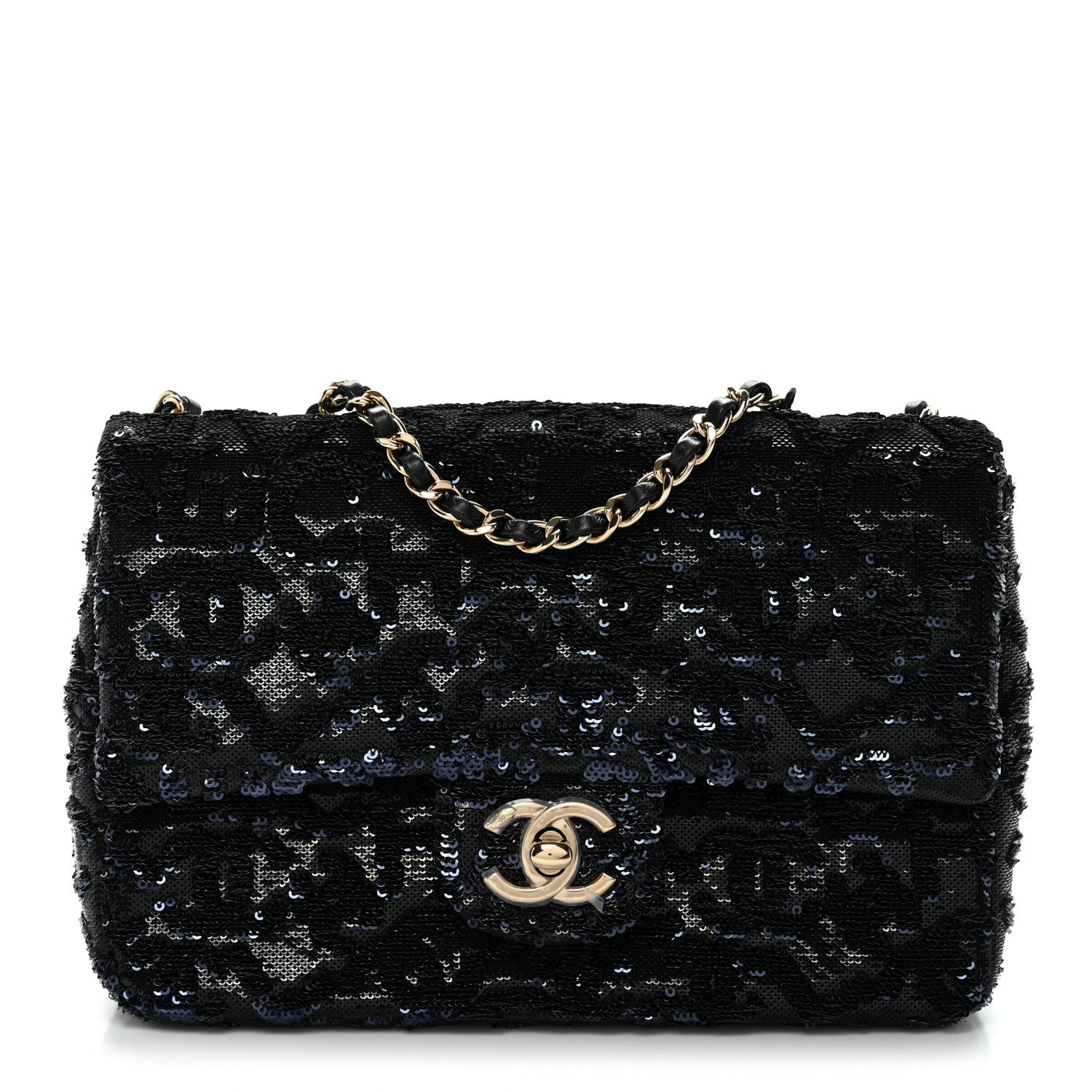 Chanel Sequin Quilted Small Single Flap Black 1880751 – FASHIONPHILE