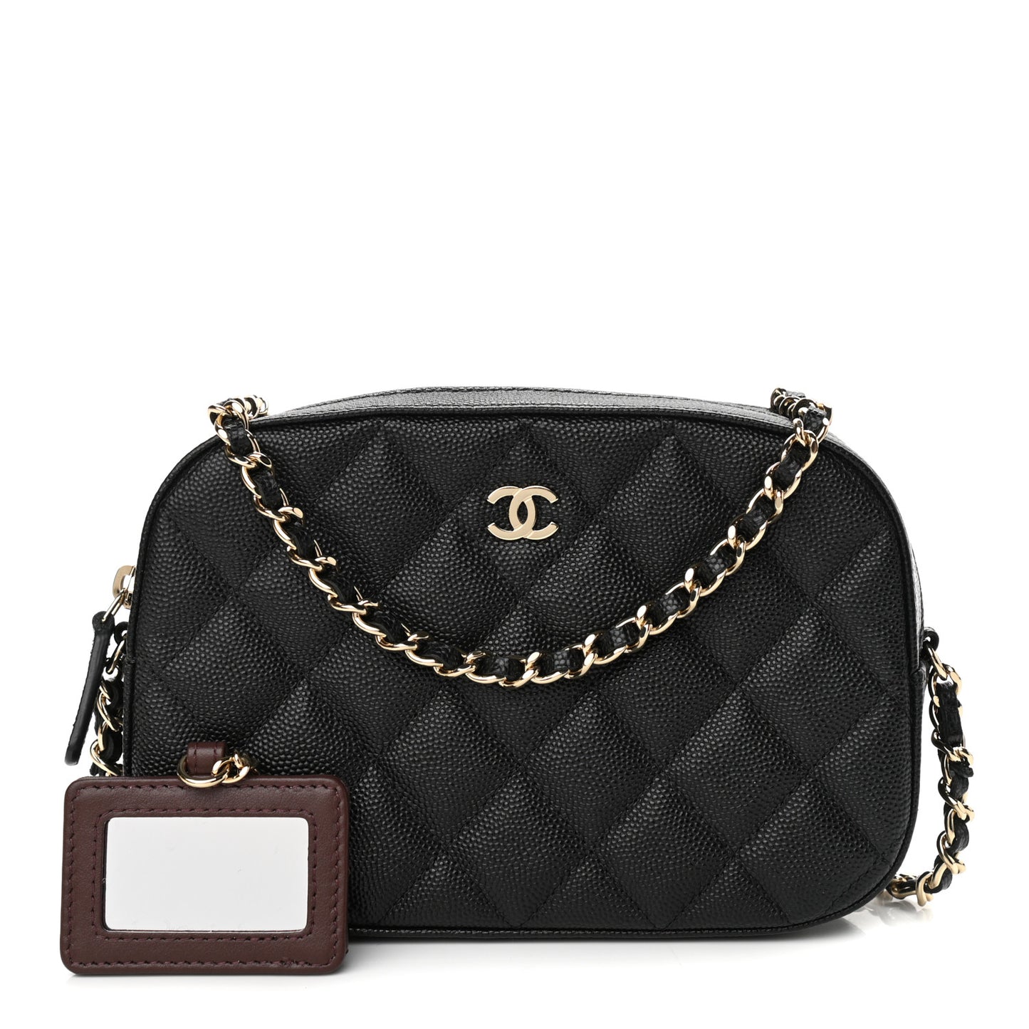 Caviar Quilted Vanity With Chain Black