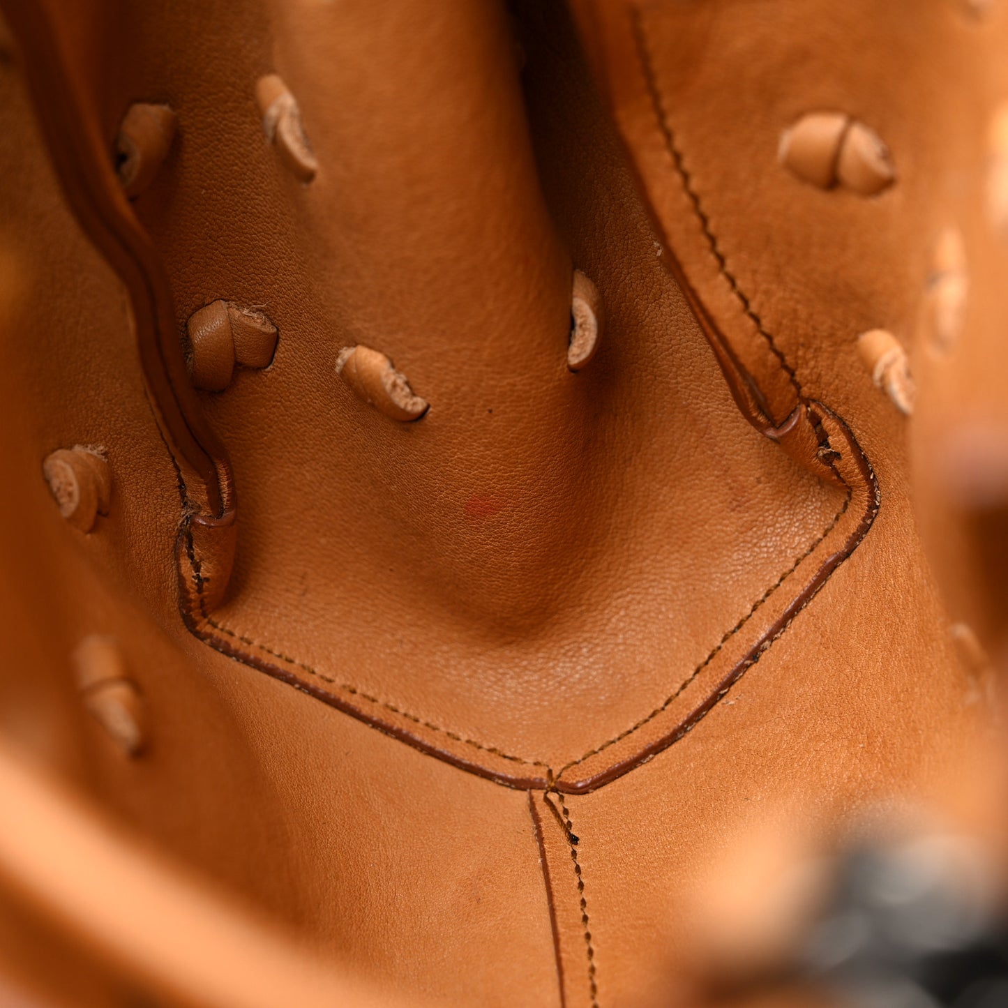 Calfskin Fringe Monogram Mini Bourse Bucket Bag Tan