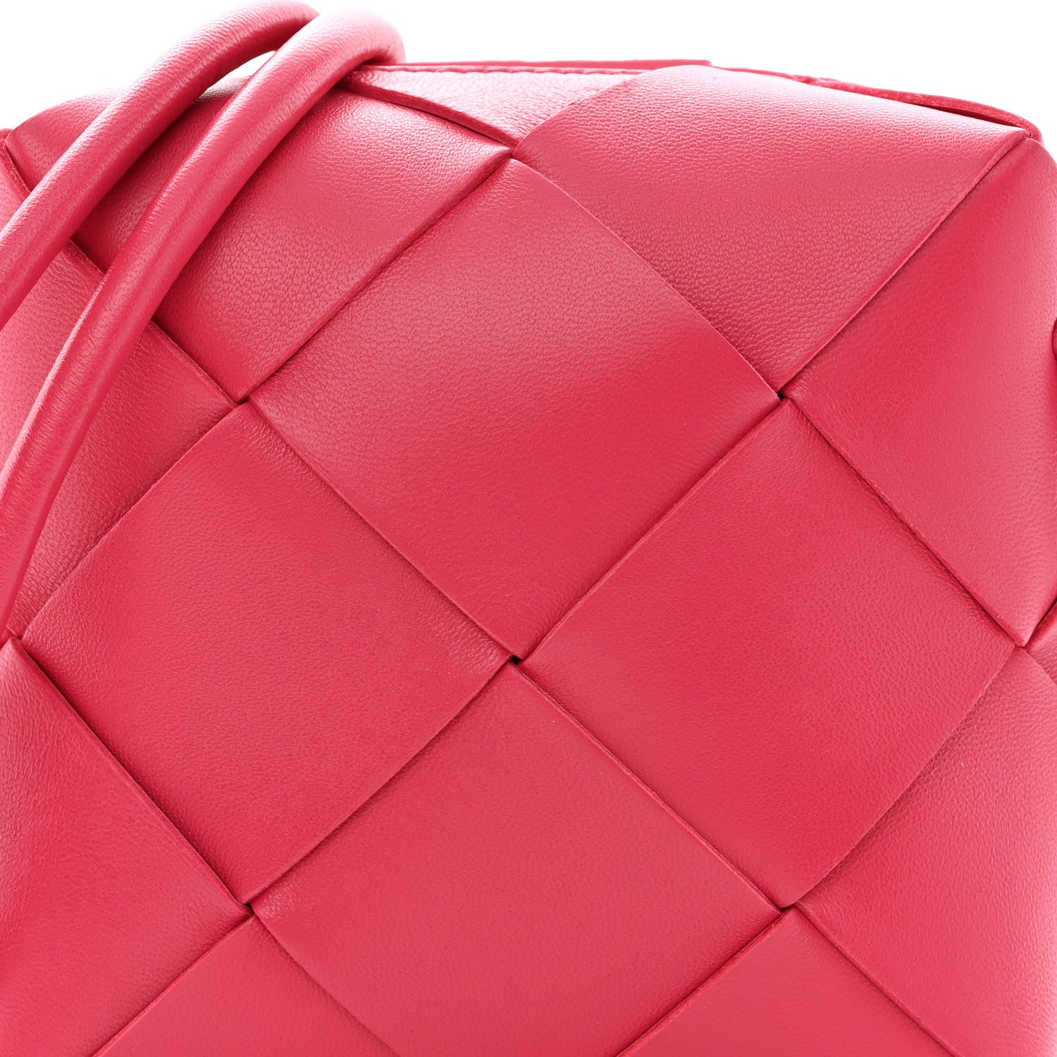 Bottega Veneta Lambskin Maxi Intrecciato Mini Cassette Camera Bag Cranberry 7 of 9