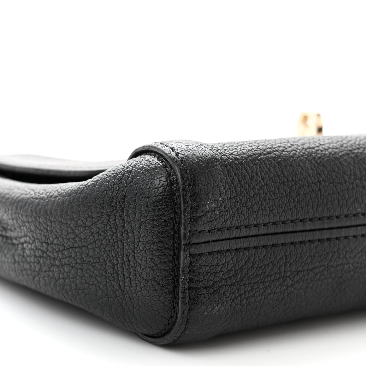 Glossy Goatskin Small Lily Flap Black