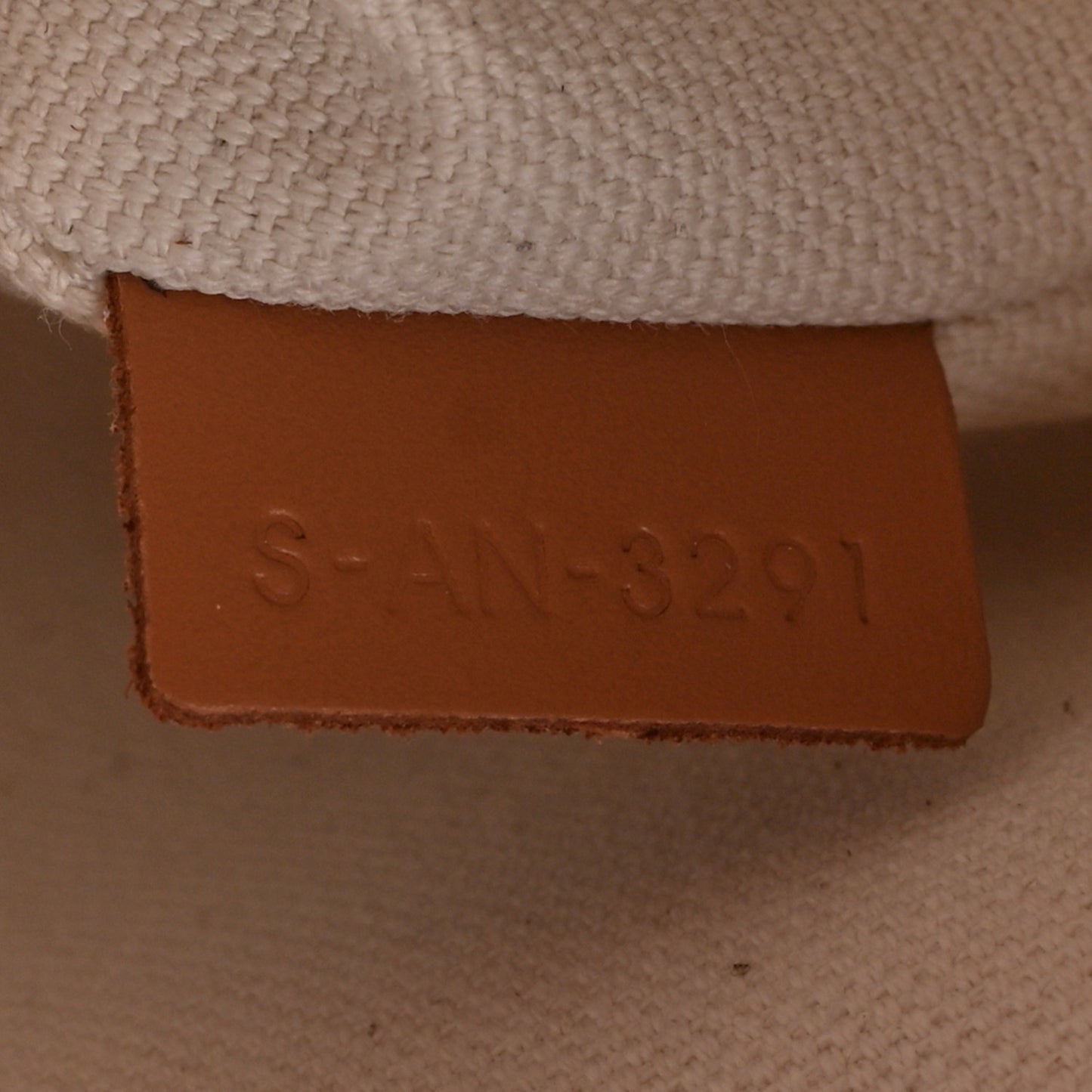 Canvas Calfskin Logo Print Small Vertical Cabas Natural Tan