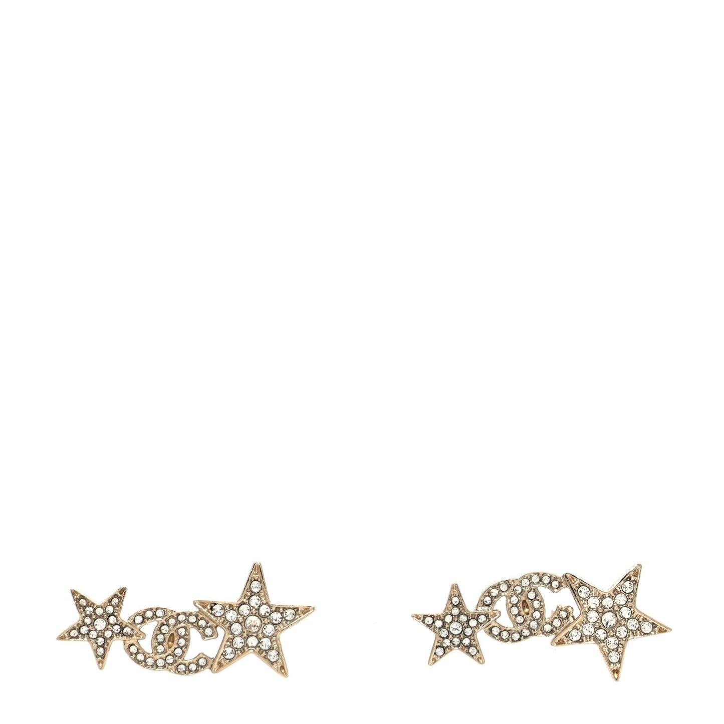 Crystal Star CC Earrings Gold