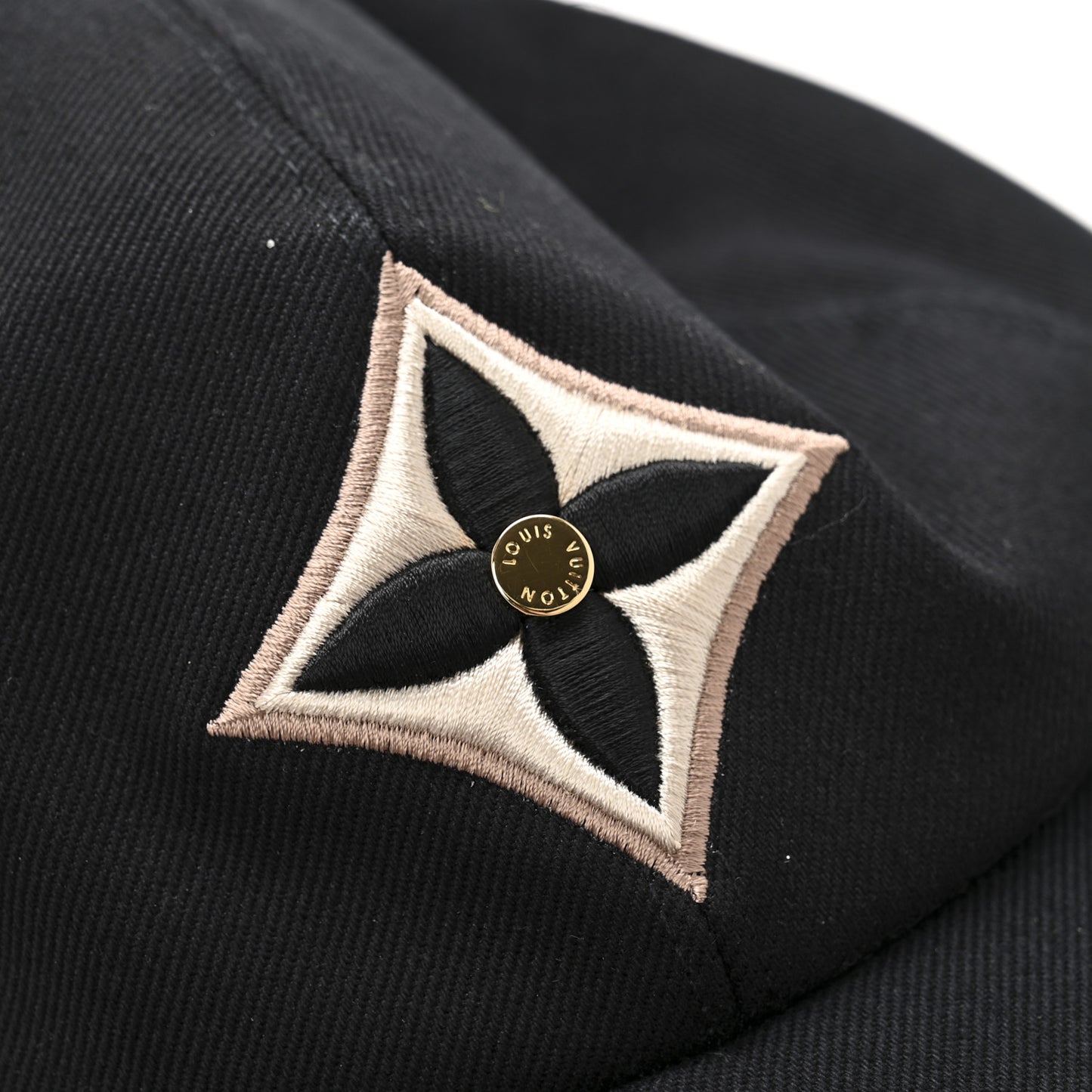 Monogram Cotton Jacquard Embroidered LV Day L Cap Black