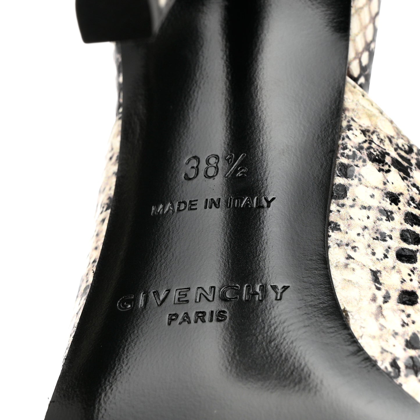 Snakeskin Embossed Look Book Thong Mules 38.5 Stone Grey