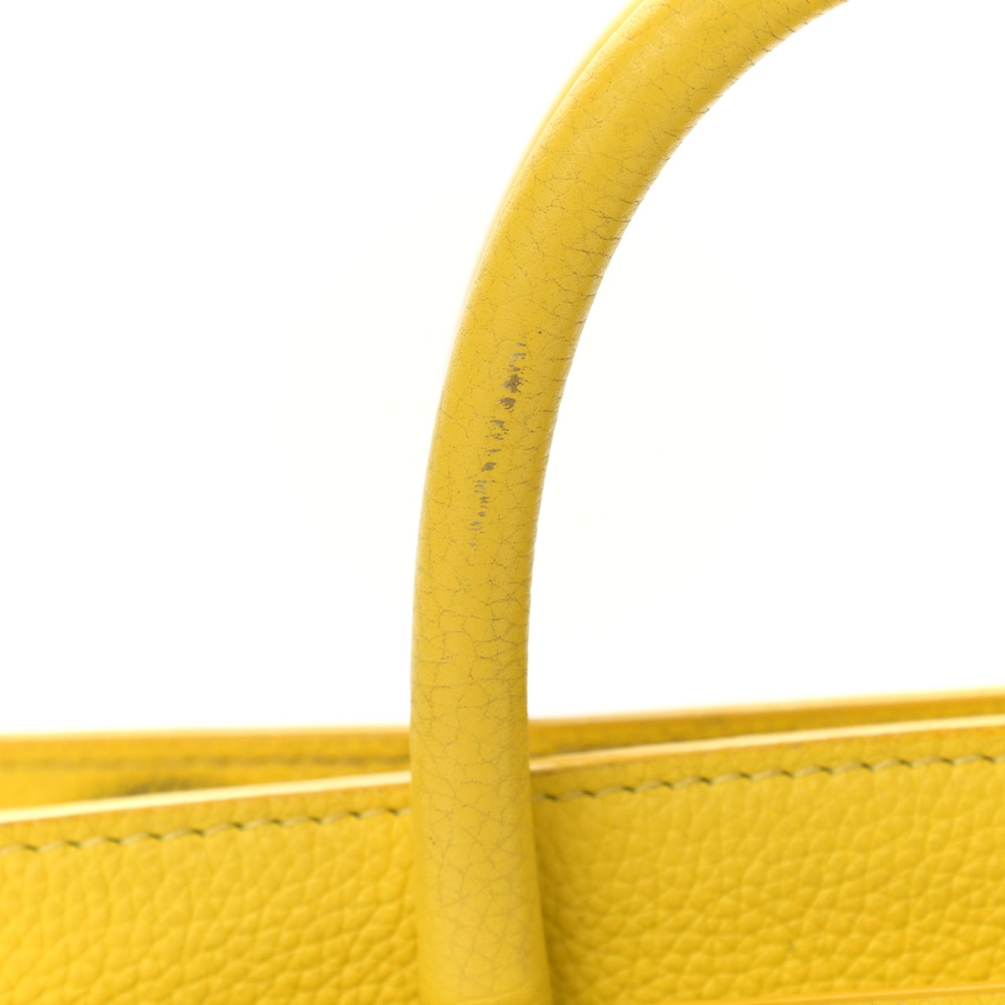 Grained Calfskin Mini Horizon Satchel Yellow