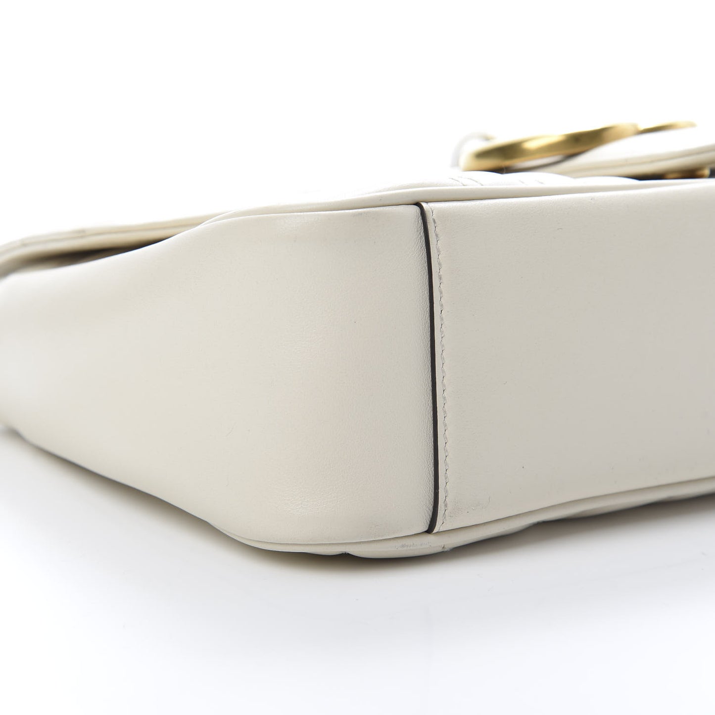 Calfskin Matelasse Small GG Marmont Shoulder Bag White