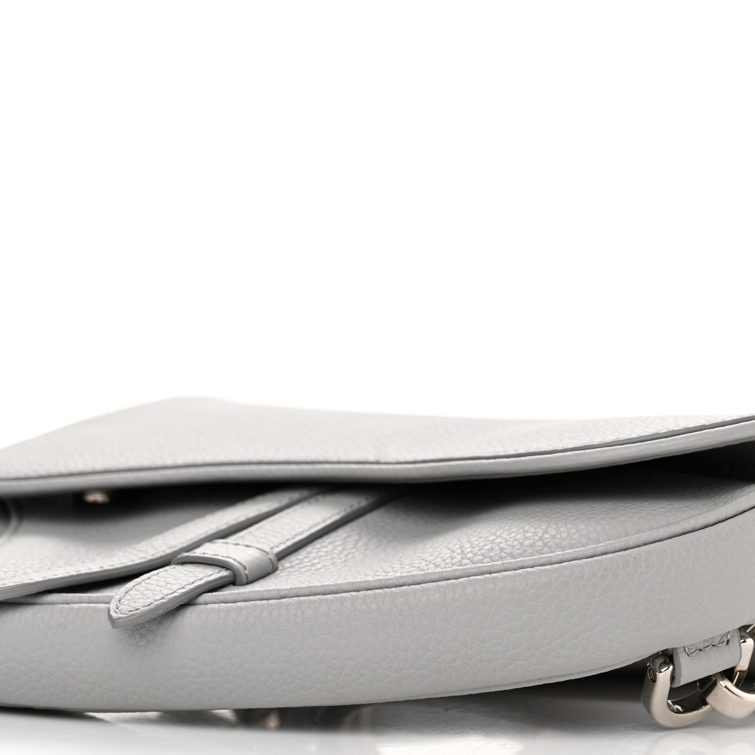 Christian Dior Grained Calfskin Mens Mini Saddle Bag Gray 10 of 12