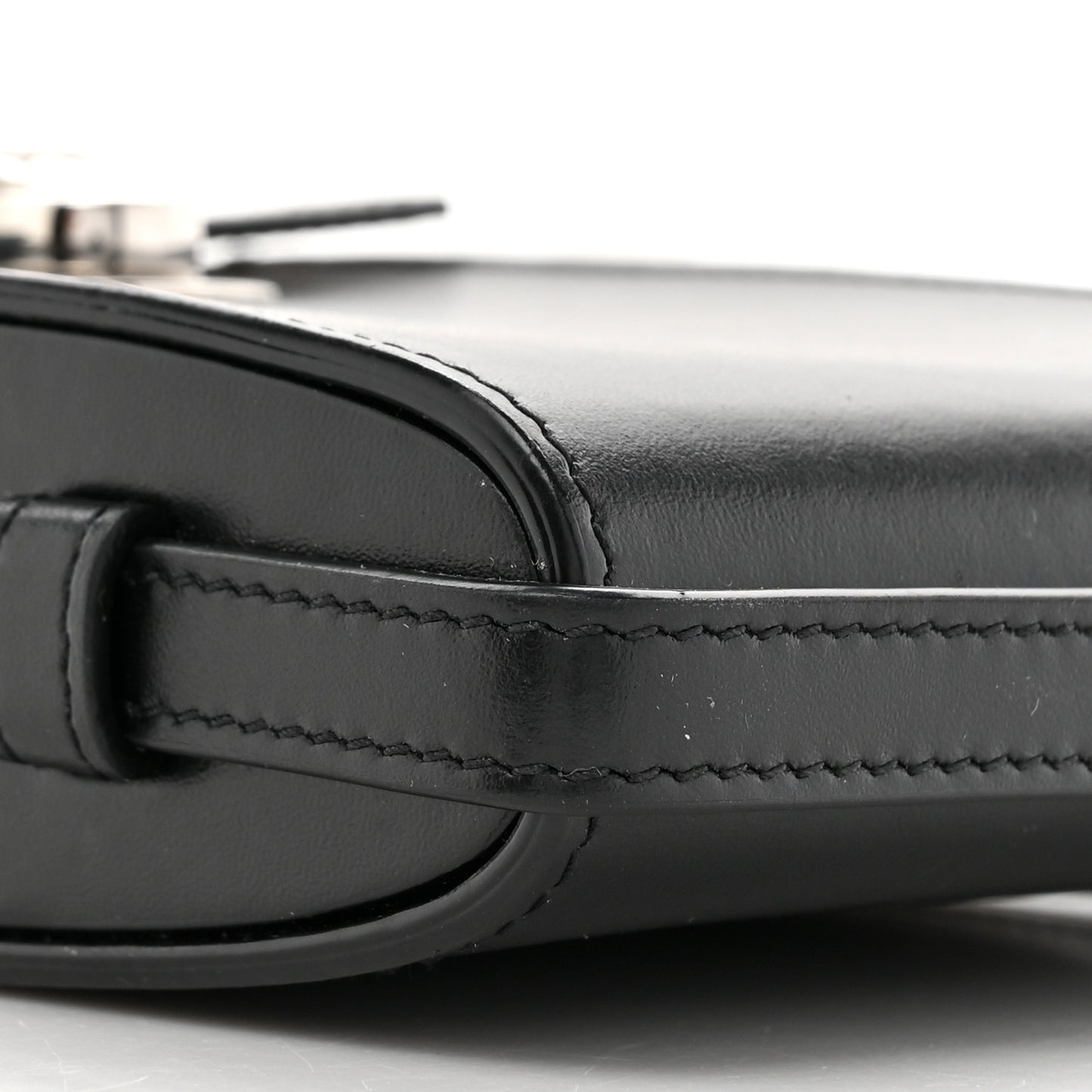 Calfskin Phone Holder Crossbody Black