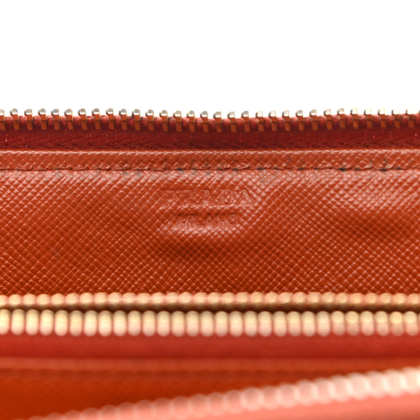 Saffiano Metal Zip Around Wallet Rame
