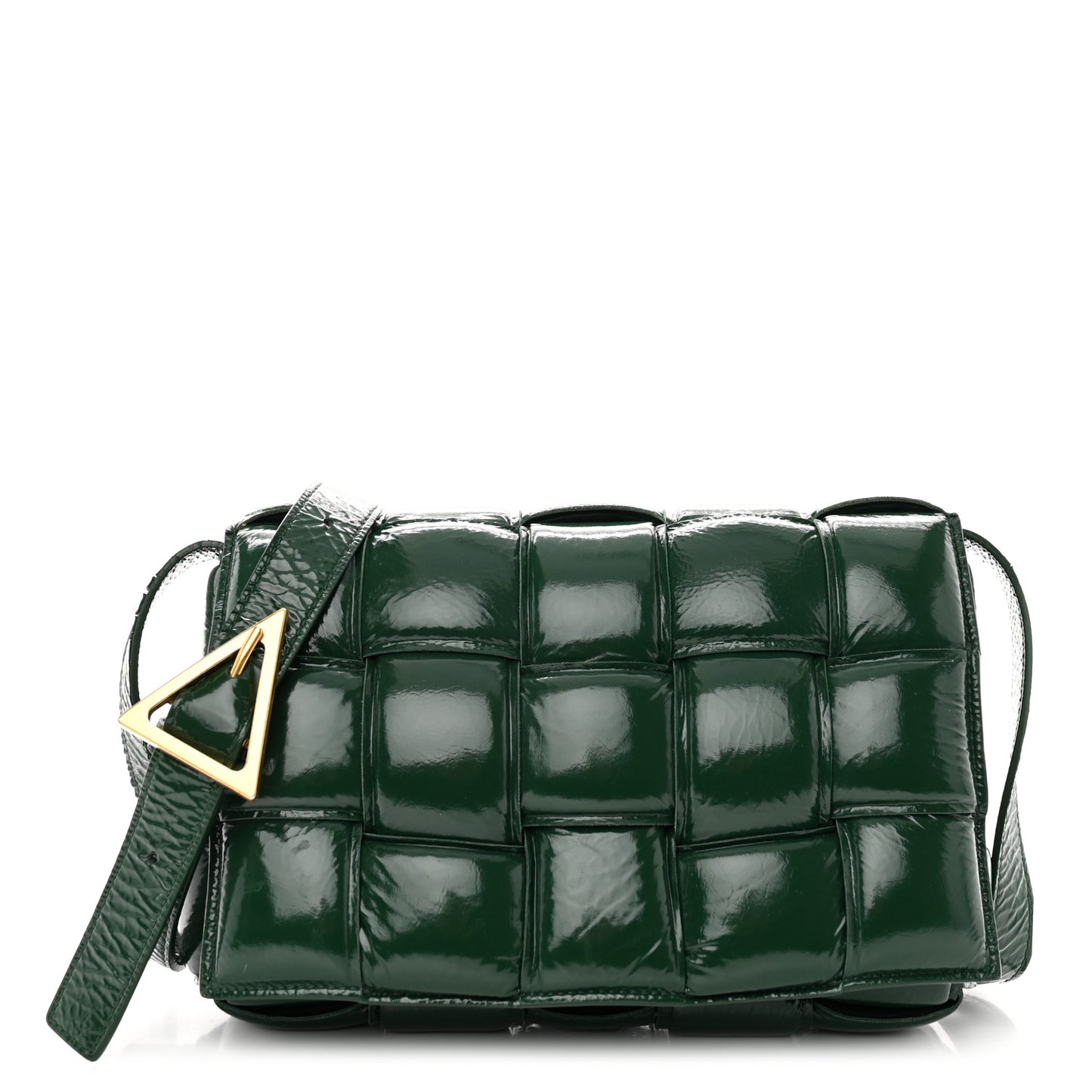 Textured Deerskin Maxi Intrecciato Padded Cassette Crossbody Bag Raintree