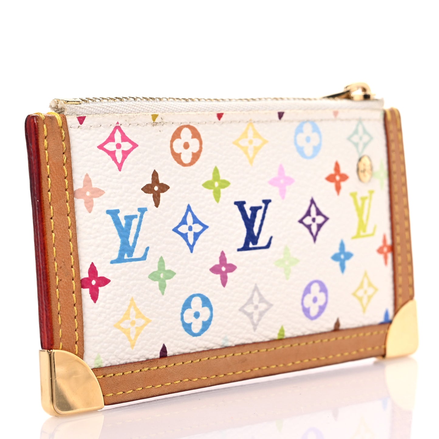 Monogram Multicolor Key Pouch White