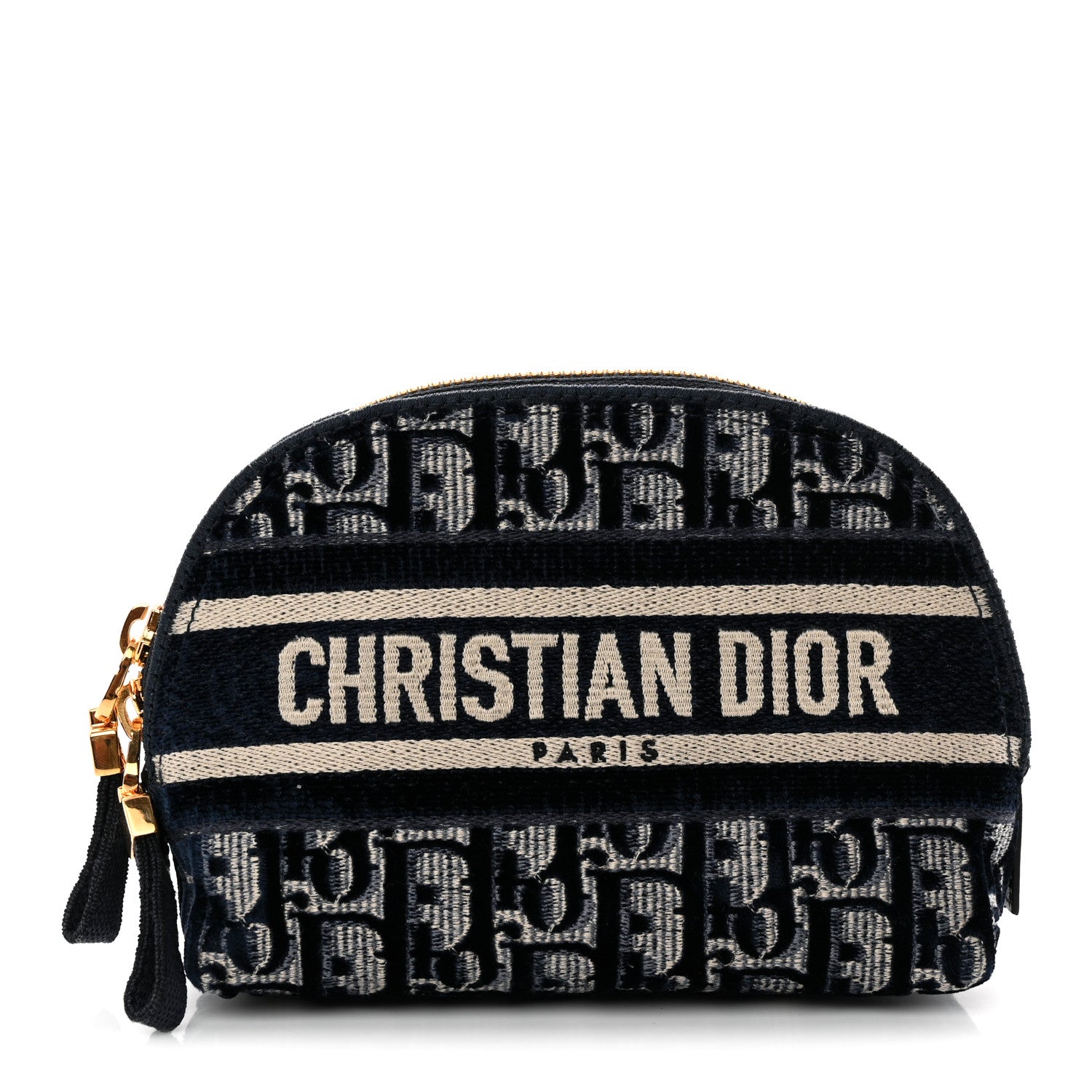 Christian Dior Velvet Oblique Cosmetic Pouch Blue 1917831